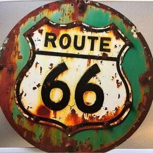 Wall Decor | Route 66 Aluminum Sign Rustic Metal Sign Retro Garage Man ...
